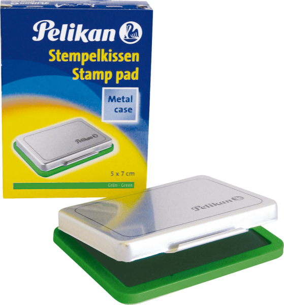 Stempelkissen Pelikan 3, 5 x 7 cm, Metallgehäuse, grün