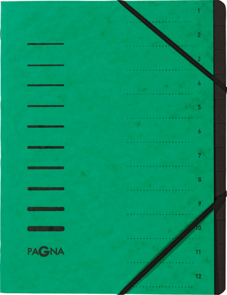 Ordnungsmappen PAGNA 40059, 12 Fächer, DIN A4, grün