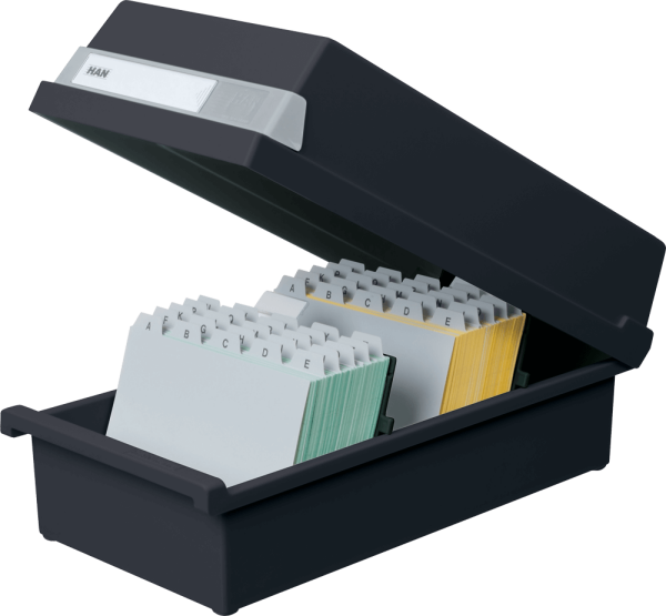 Karteikasten HAN 955, DIN A5 quer, max. 1300 Karten, schwarz