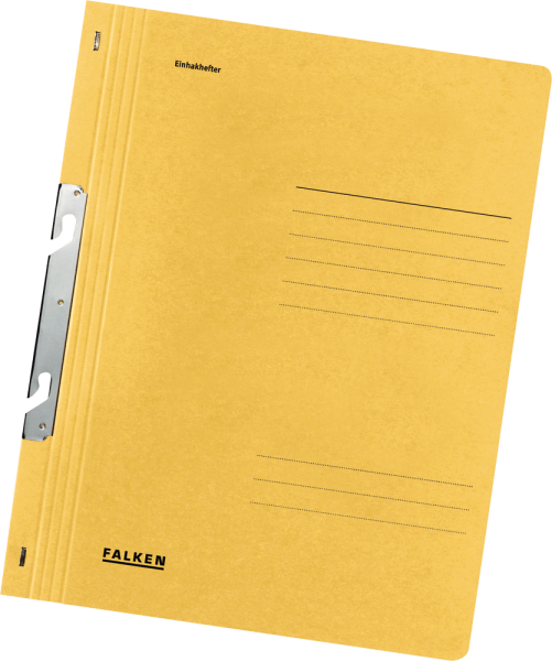 Einhakhefter FALKEN 80000938, ganzer Vorderdeckel, Amtsheftung, gelb