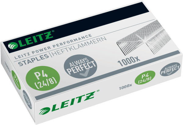 Heftklammern LEITZ P4 5571, 24/8, 1.000 Stück, verzinkt
