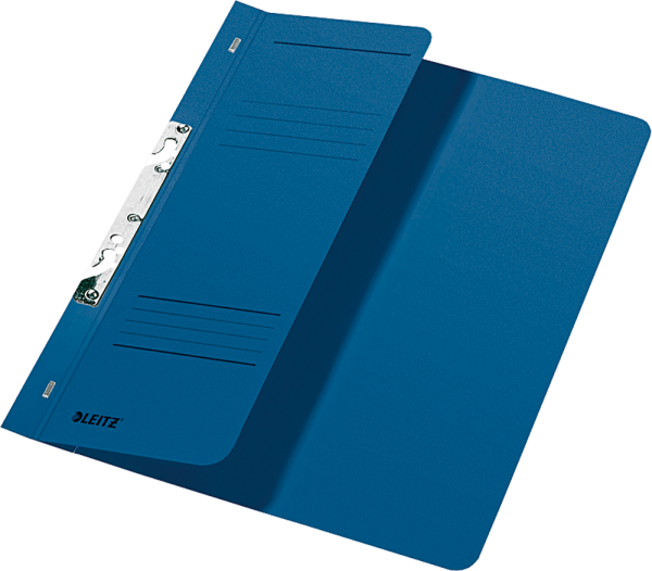 Einhakhefter LEITZ 3744, halber Vorderdeckel, kaufm. Heftung, blau