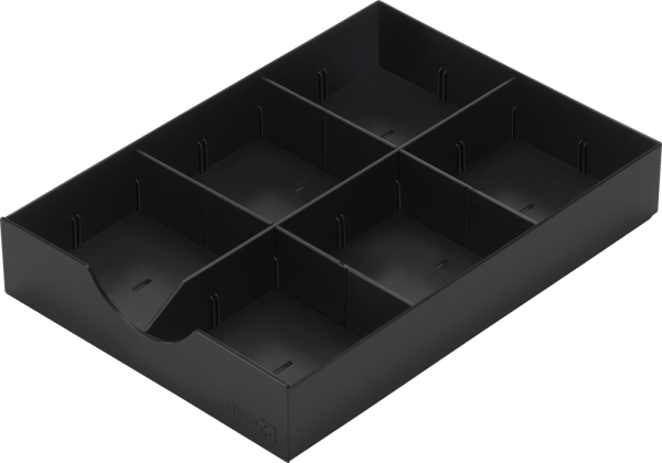 Schublade styro doc, 1 Längs- & 2 x Querstege, schwarz
