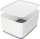 Aufbewahrungsbox LEITZ MyBox 52161001, mittel, mit Deckel, 18 l, weiß/grau