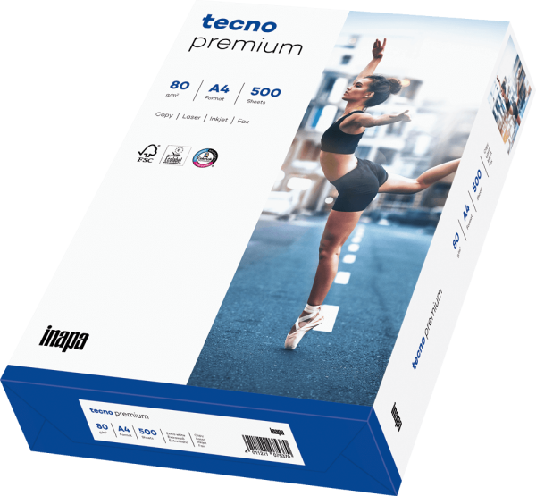 Kopier- und Laserdruckpapier tecno premium DIN A4, 80 g/m², hochweiß