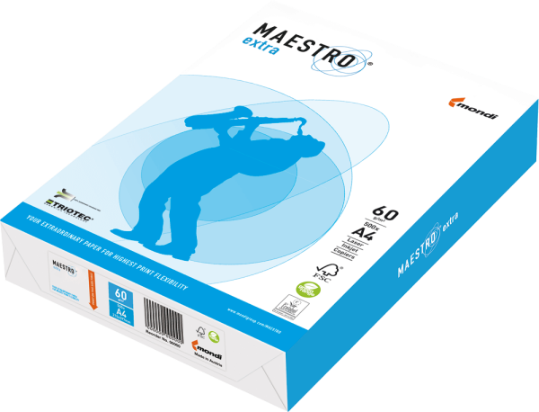 Kopier- und Laserdruckpapier MAESTRO extra, DIN A4, 60 g/m², hochweiß