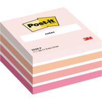 Haftnotizwürfel Post-it® 2028P, 76 x 76 mm, 450 Blatt, pastellpink etc.