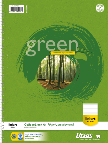 Collegeblock Staufen Green DIN A4 - 80 Blatt - liniert