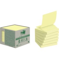 Haftnotizen Post-it® Z-Notes Recycling R330-1B, 76 x 76 mm, 6 Blöcke, pastellgelb