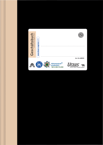 Geschäftsbuch Ursus® 2115B144K 608381, DIN A5, 144 Blatt, schwarz, kariert