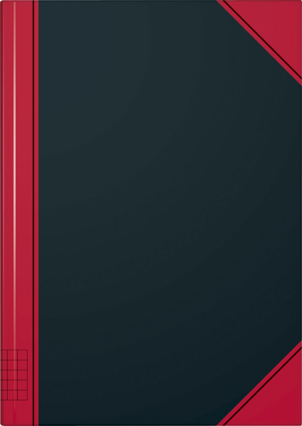 Kladde König & Ebhardt 865524301, DIN A5, 96 Blatt, schwarz/rot, kariert