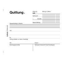 Quittungsblock Herlitz 403, MwSt. ausweisbar, DIN A6 quer, 2 x 50 Blatt, mit Blaupapier
