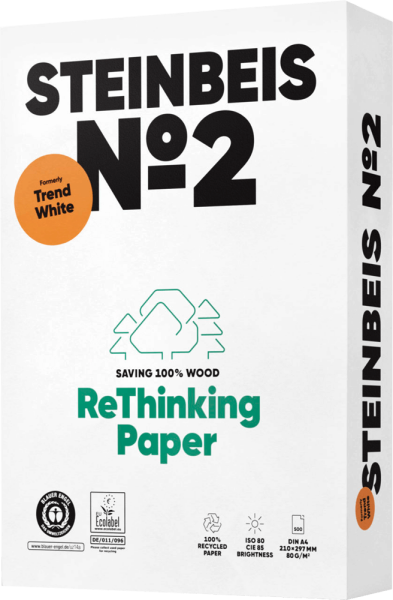 Kopierpapier Steinbeis No. 2 Trend White, DIN A4, 80 g/m², hellgrau