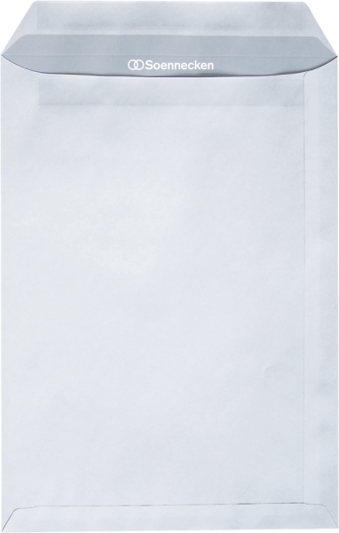 Versandtaschen DIN C4 ohne Fenster, Soennecken 2954, 100 g/m², selbstklebend, weiß, 250 Stück