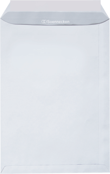 Versandtaschen DIN C4 ohne Fenster, Soennecken 2077, 90 g/m², haftklebend, weiß, 250 Stück