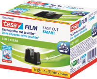 Tischabroller tesa® ecoLogo Smart 53904, schwarz + Klebefilm