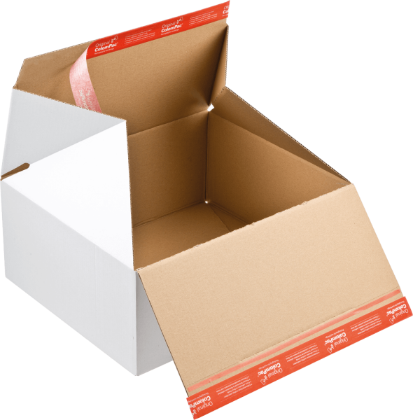 Versandkarton ColomPac® Premium CP155.255, Blitzboden, 31 x 13,3 x 19 cm, weiß