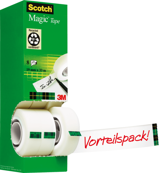 Klebefilm Scotch® Magic 810, 19 mm x 33 m, transparent, 8 Stück