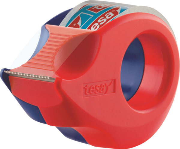 Handabroller tesa® Mini 57858, 19 mm x 10 m, rot/blau
