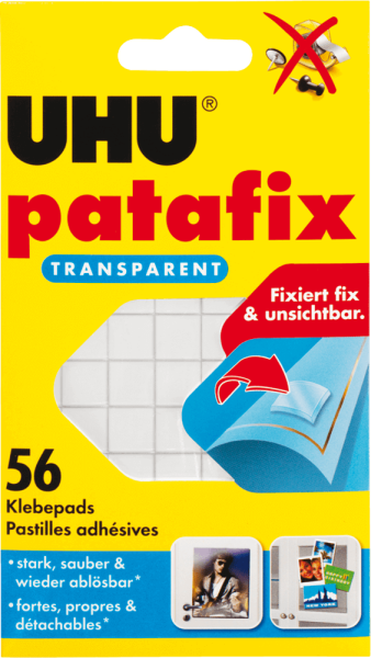 Klebepad UHU® 48815 patafix, 12 x 12 mm, transparent, 56 Stück