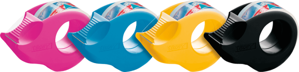 Handabroller tesa® Mini 58230, 19 mm x 10 m, sortiert + Klebefilm