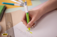 Mehrfarbkugelschreiber BIC® 4Colours Fluo - blau, schwarz, rot, neongelb