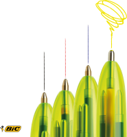 Mehrfarbkugelschreiber BIC® 4Colours Fluo - blau, schwarz, rot, neongelb