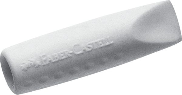 Radierer Faber-Castell GRIP 2001 Eraser CAP, Kunststoff, 2 St.ück, grau/weiß