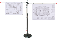 Planhalter MAUL 6256084 Mobilpresenter, 3 Arme, Aluminium, grau