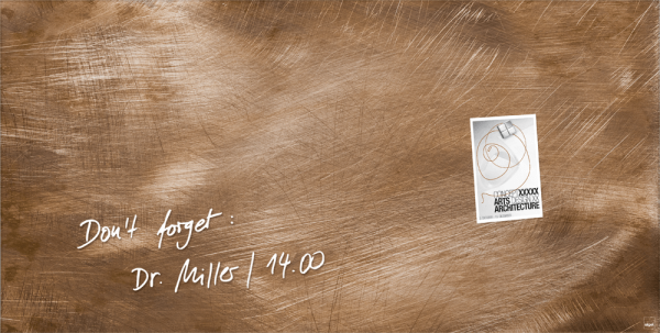 Glas-Magnetboard SIGEL Artverum, 91 x 46 cm, Used-Bronze