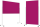 Moderationstafel magnetoplan® evolution plus, 100 x 180 cm, mit Rollen, Filzbezug, pink