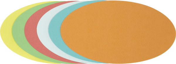 Moderationskarte Soennecken Oval, 110 x 190 mm, farbig sortiert, 250 Stück