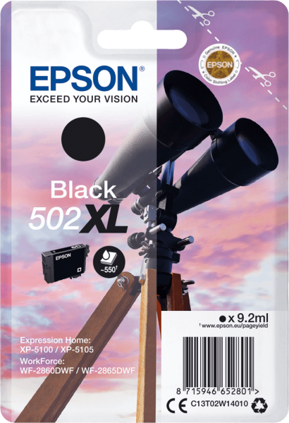 Tintenpatrone Epson 502XL 550Seiten, schwarz