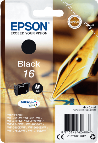 Tintenpatrone Epson C13T16214012, 5,4 ml, schwarz