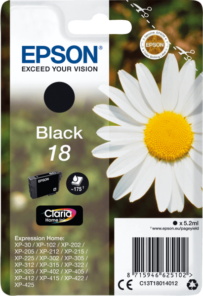 Tintenpatrone Epson C13T18014012, 3,3 ml, schwarz