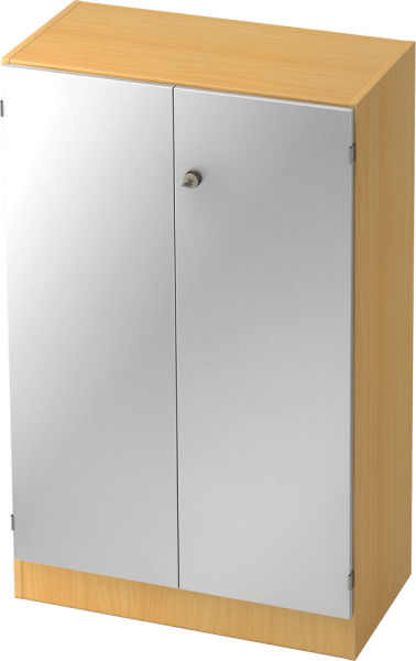 Highboard/Türen 6550 SG, 3 OH, Korpus: Buche / Front: silber