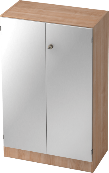 Highboard/Türen 6550 SG, 3 OH, Korpus: Nussbaum / Front: silber