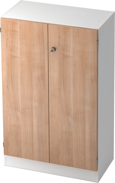 Highboard/Türen 6550 SG, 3 OH, Korpus: weiß / Front: Nussbaum
