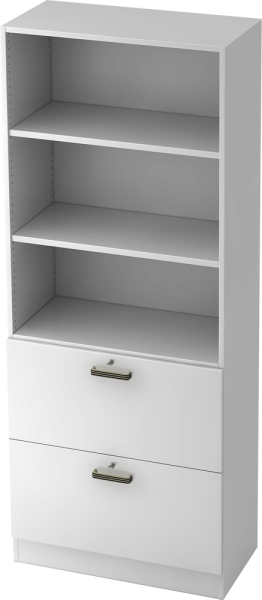 Registraturschrank 7300 SG, 5 OH, Korpus: weiß / Front: weiß