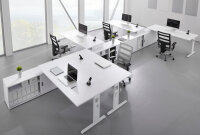 Anbauschreibtisch HSE16, 1600 x 800 mm, Platte: 25 mm, 2 mm ABS-Kante, grau