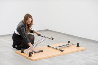 Klapptisch KL14, 138 x 69 cm Platte: Weiß, 38 mm dick, 2 mm ABS-Kante