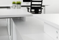 Anbauschreibtisch OSE16, 1600 x 800 mm, Platte: 25 mm, 2 mm ABS-Kante, weiß