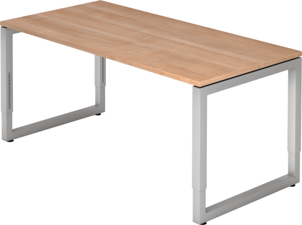Schreibtisch RS16, 1600 x 800 mm, höheneinstellbar, Nussbaum