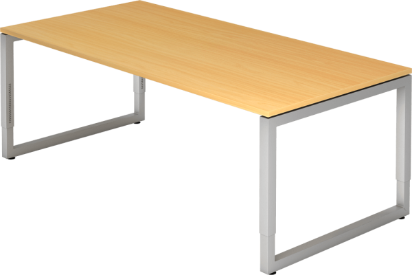 Schreibtisch RS2E, 2000 x 1000 mm, höheneinstellbar, Buche