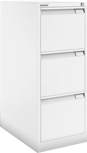 Hängeregistraturschrank BISLEY, einbahnig, 3 Schübe, verkehrsweiß