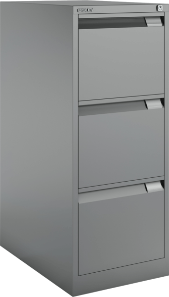 Hängeregistraturschrank BISLEY, einbahnig, 3 Schübe, silber