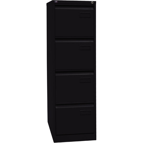 Hängeregistraturschrank BISLEY LIGHT, einbahnig, 4 Schübe, schwarz