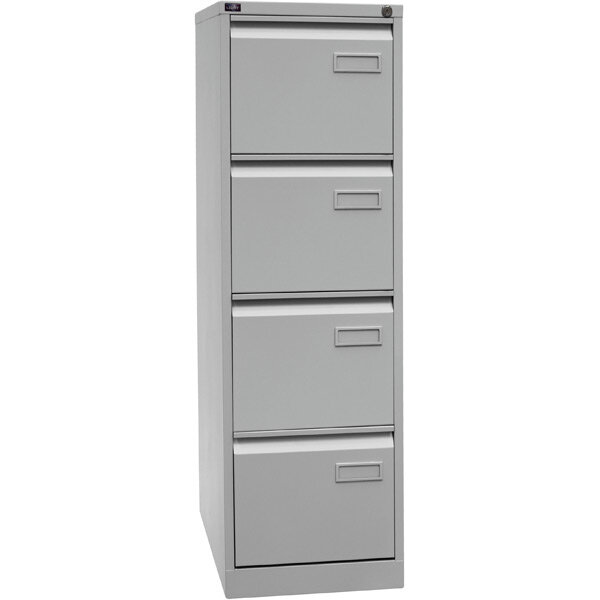 Hängeregistraturschrank BISLEY LIGHT, einbahnig, 4 Schübe, lichtgrau