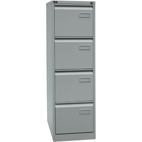 Hängeregistraturschrank BISLEY LIGHT, einbahnig, 4 Schübe, silber