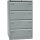 Hängeregistraturschrank BISLEY LIGHT, zweibahnig, 4 Schübe, silber